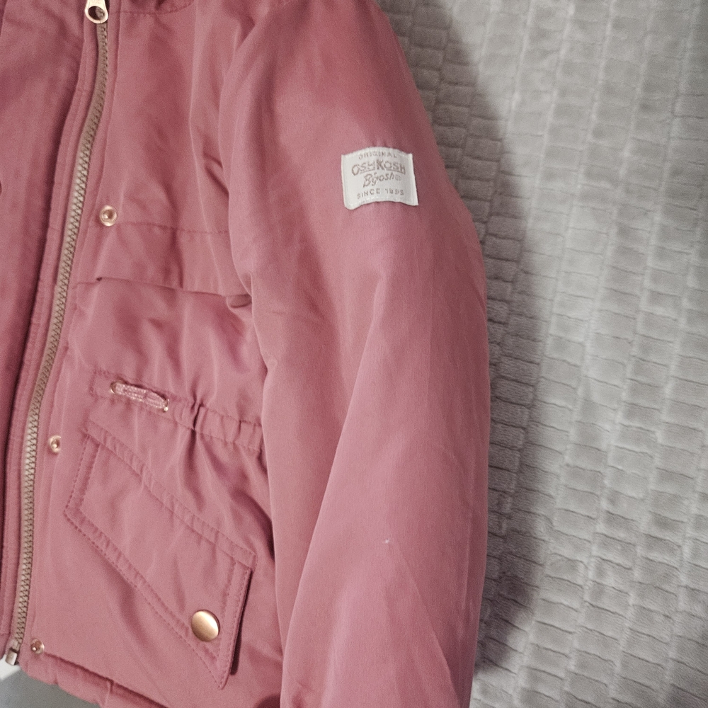 OshKosh B'gosh Pink Kids Jacket with Faux Fur Hood - Picture 10 of 16